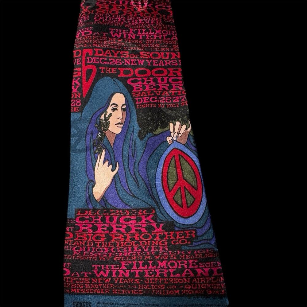 The Doors Vintage The Fillmore Poster Ties By Bill Graham Silk
